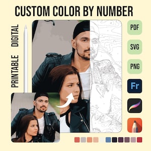 Personalized Paint by Number Kit from Photo, Custom DIY Canvas Wall Art, Unique Anniversary Gift, Paint by Number Kit for Adults