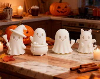 Halloween Ghost STL Bundle, 3D Printable Spooky Ghosts Decor, Cute Halloween Decorations, Digital Download 16 Files