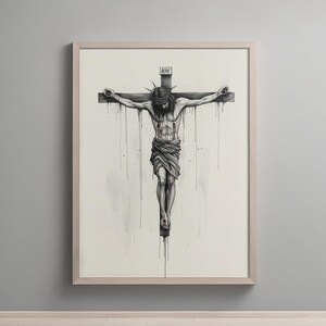 Jesus Sacrifice Digital Poster, Passion of Christ Artwork, Christian Wall Art, Religious Home Decor, Good Friday Printable, Easter Gift