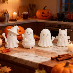 Ghost 3D Print Files, Halloween Spirit STL Pack, Cute Spooky Decor Models, Digital Download 16 Ghost Figures image 2