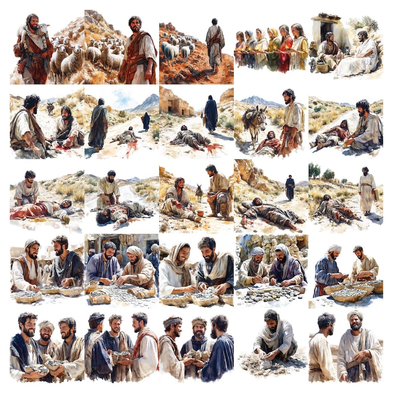 Parables of Jesus Clipart Bundle, 160+ Christian PNG Files for Sunday School, Bible Lessons, Church Crafts & Religious Printables image 10