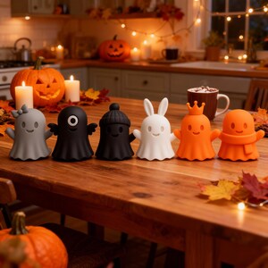 Ghost 3D Print Files, Halloween Spirit STL Pack, Cute Spooky Decor Models, Digital Download 16 Ghost Figures image 8
