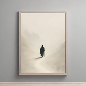 Jesus in the Desert, 40 Days in the Wilderness, Christian Wall Art, Biblical Artwork, Spiritual Art Inspirational Faith Print Religious Gift