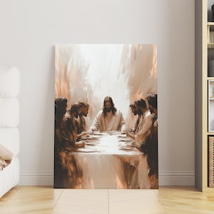The Last Supper Painting, Easter Christian Art, Jesus and Disciples, Biblical Wall Decor, Religious Home Art, Easter Gift, Spiritual Artwork