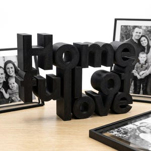 Home Full of Love Zeichen für 3D-Druck, STL Digitale Datei, moderne Typografie Wandkunst, Housewarming Geschenk Dekor, Regal Tischplattenverzierung Bild 14