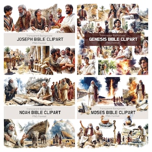 Mega Bibel Clipart Set, 1500 PNG kristen konst, Första Moseboken, Jesu liknelser och bibelkaraktärer för söndagsskola, undervisning och hantverk bild 3