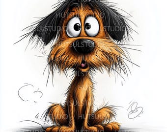 10PNG Quirky Dog Clipart, Watercolor Clipart, Frazzled Puppy Art for Pet Lovers, Papercraft, Junk Journal, Digital Craft, Printable Clipart