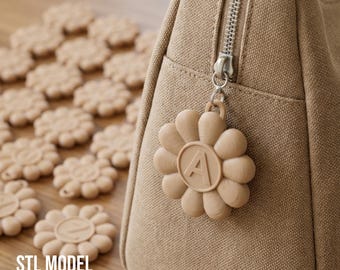Personalized Letter Keychain STL, Alphabet Bag Charm for 3D Print, DIY Home Decor, Housewarming Gift, Initial Keyring Set Digital Download
