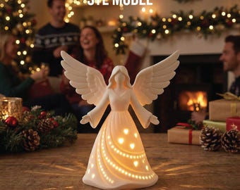 Angel Girl Tealight Holder Digital STL File, 3D Printable Angel Candle Holder, Christmas Decor Download for Home & Gifts