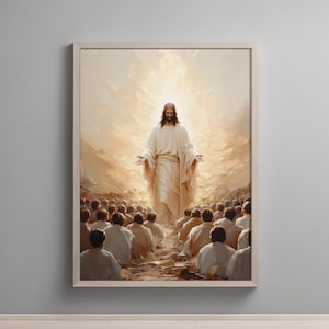 Watercolor Ascension of Jesus Poster, Christian Wall Art, Biblical Artwork, Religious Print, Easter Gift, Spiritual Home Decor Above Bed Art