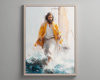 Jesus Christ Artwork, Religious Wall Decor, Christian Painting, Biblical Art Print, Spiritual Home Decor, Church Art, Digital Jesus Painting