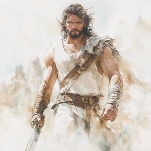 Más de 50 imágenes JPG del guerrero David, imágenes bíblicas de David y Goliat, imágenes religiosas para proyectos, arte cristiano, ilustraciones de historias bíblicas, imágenes digitales. imagen 5