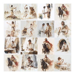Más de 50 imágenes JPG del guerrero David, imágenes bíblicas de David y Goliat, imágenes religiosas para proyectos, arte cristiano, ilustraciones de historias bíblicas, imágenes digitales. imagen 9