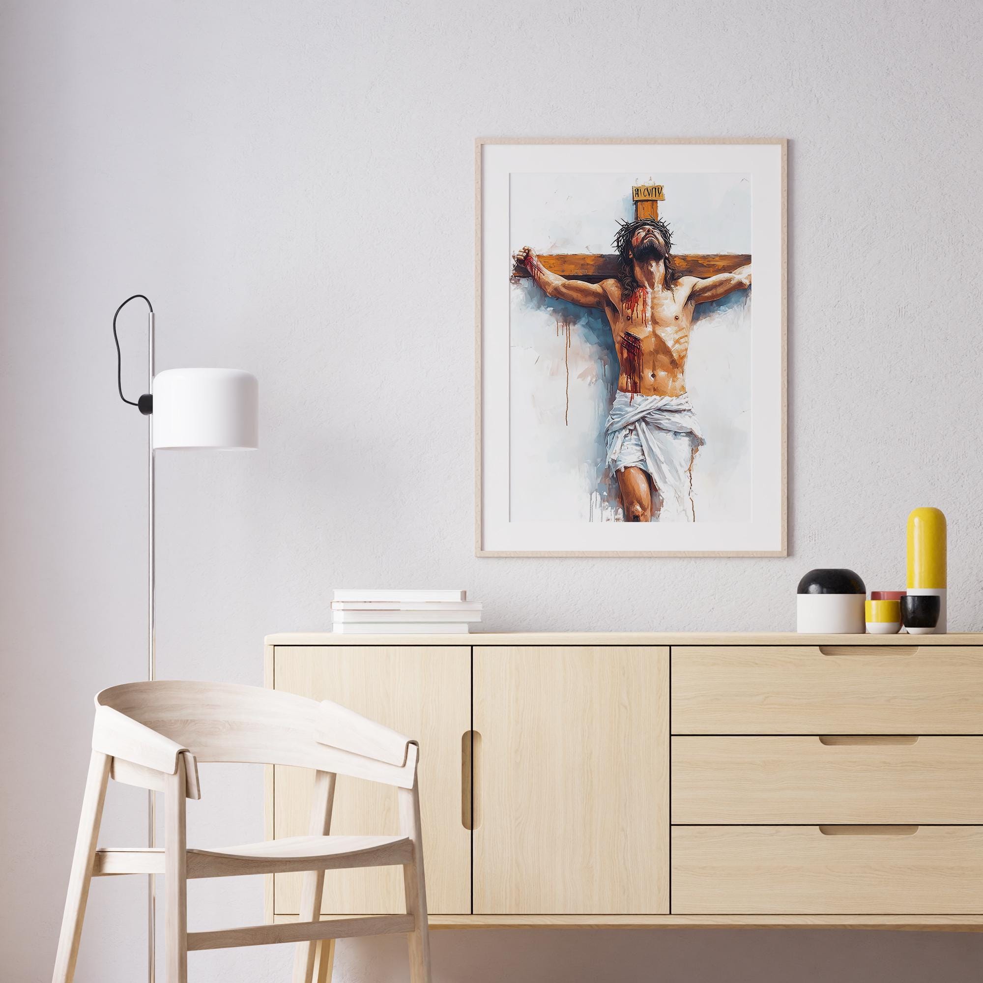 Jesus on the Cross Painting, Crucifixion Art, Christian Wall Art ...