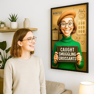 Spersonalizowany plakat z portretem poszukiwanego, zabawna sztuka w stylu zdjęcia policyjnego ze zdjęcia, spersonalizowany prezent cyfrowy dla przyjaciół, par lub na imprezy okolicznościowe