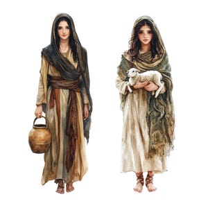 30 Biblical Female Characters, Women of the Bible Clipart Bundle, Digital Download, Christian Artwork, Religious Art for Crafts & Printables image 9