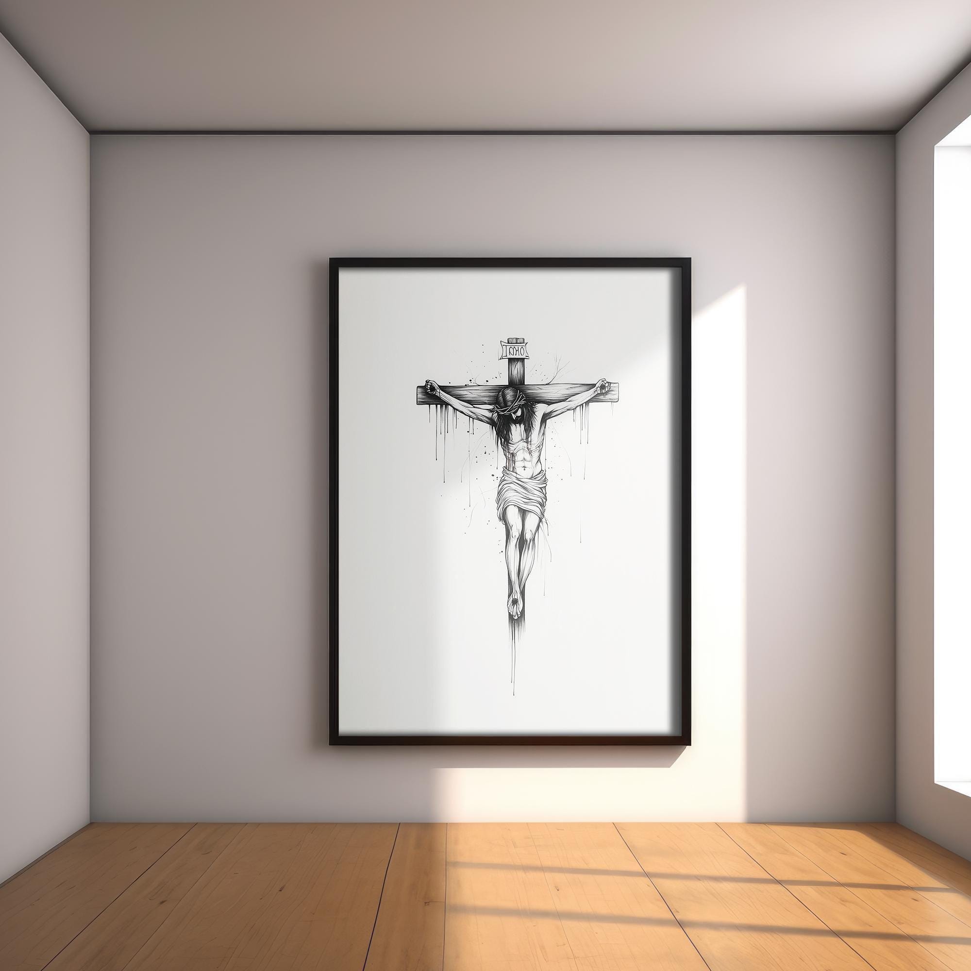 Good Friday Crucifixion Poster, Jesus on the Cross Digital Art ...