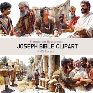Pacchetto di clipart della Bibbia di Joseph, oltre 130 file PNG cristiani per la scuola domenicale, lezioni bibliche, lavoretti per la chiesa e materiale stampabile religioso
