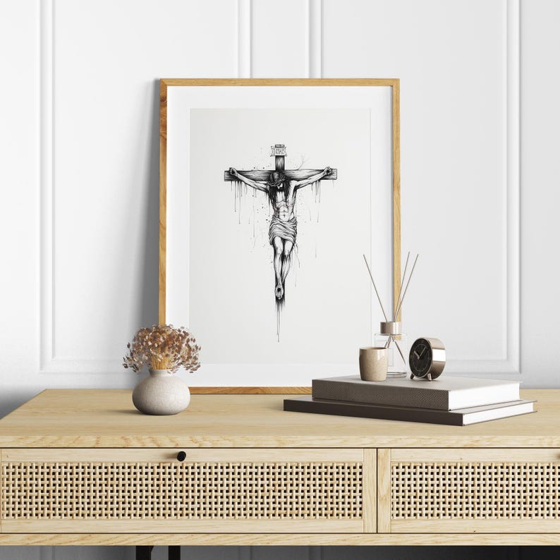 Good Friday Crucifixion Poster, Jesus on the Cross Digital Art ...