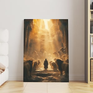 Daniel and the Lions, Holy Lions den, Powerful Biblical Story, Digital Download Poster, Christian Home Decor, Religious Inspiration Art