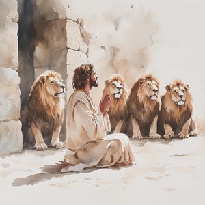 50 + JPG personnages de la Bible Clipart Bundle, Daniel avec des lions, des cliparts bibliques pour des projets religieux, art chrétien, téléchargement numérique