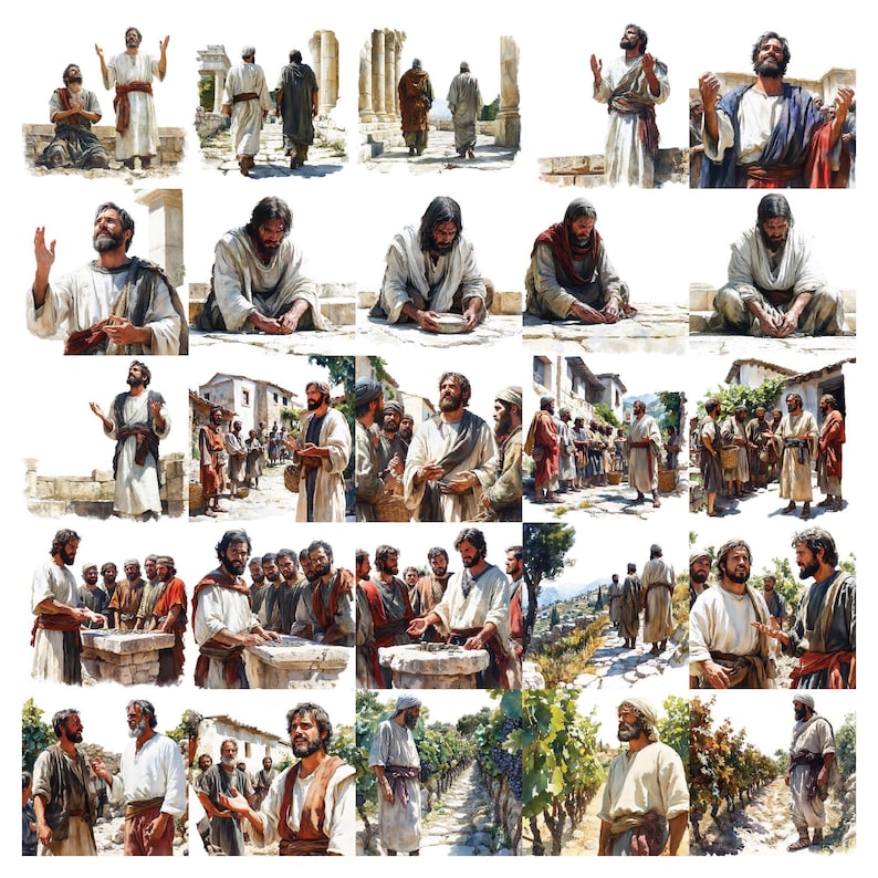 Parables of Jesus Clipart Bundle, 160+ Christian PNG Files for Sunday School, Bible Lessons, Church Crafts & Religious Printables image 9