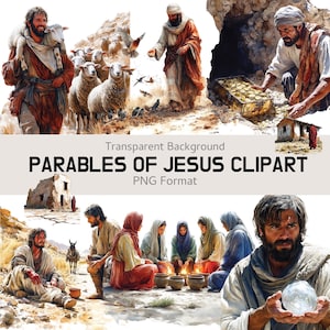 Parables of Jesus Clipart Bundle, 160+ Christian PNG Files for Sunday School, Bible Lessons, Church Crafts & Religious Printables image 1
