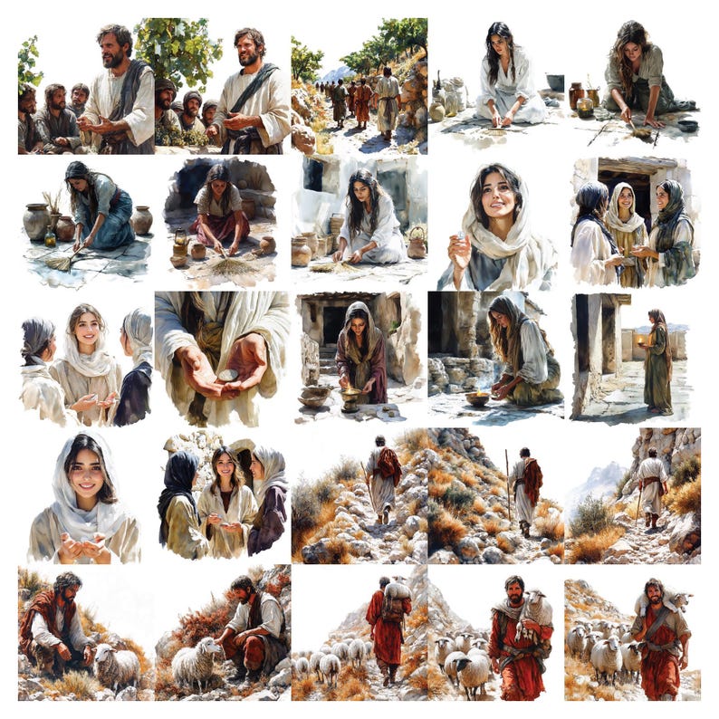 Parables of Jesus Clipart Bundle, 160+ Christian PNG Files for Sunday School, Bible Lessons, Church Crafts & Religious Printables image 7