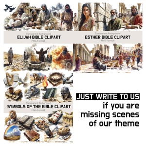 Mega Bibel Clipart Set, 1500 PNG kristen konst, Första Moseboken, Jesu liknelser och bibelkaraktärer för söndagsskola, undervisning och hantverk bild 5