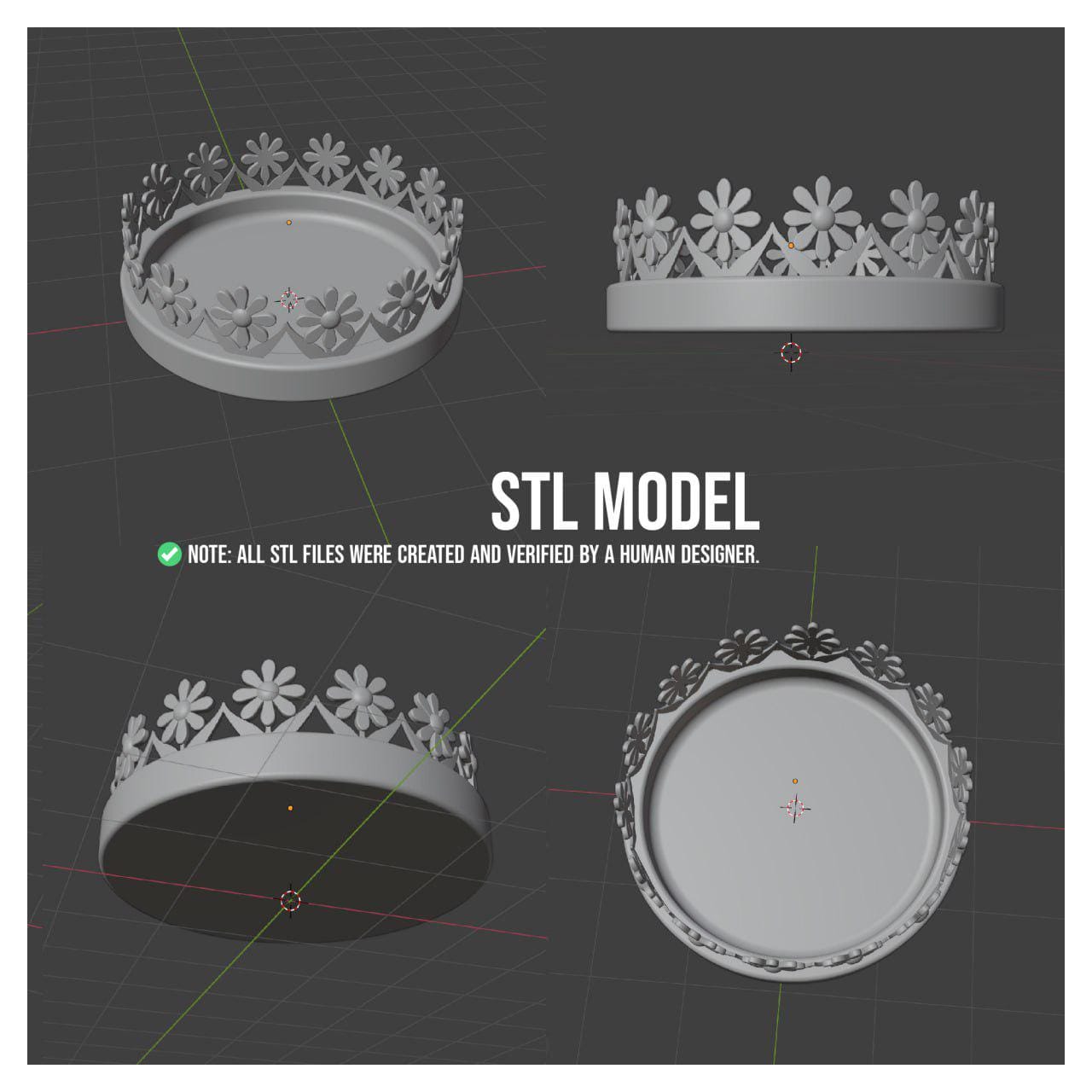 Daisy Flower Vase Base STL, 3D Printable Cottagecore Display Stand ...