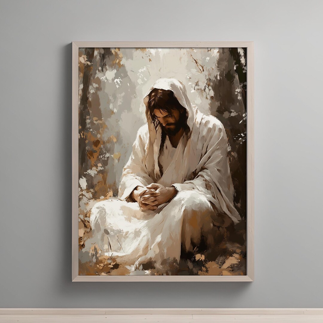 Garden of Gethsemane, Jesus in Prayer, Christian Wall Art, Bible Story ...