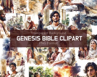 Genesis Bible Clipart Bundle, 100+ PNG Christian Digital Art for Sunday School, Bible Study, Church Printables & Religious Crafts