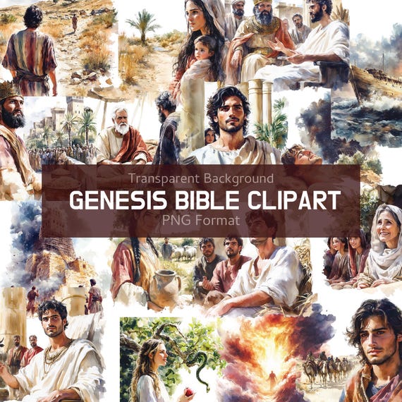 Genesis Bible Clipart Bundle, 100+ PNG Christian Digital Art for Sunday School, Bible Study, Church Printables & Religious Crafts