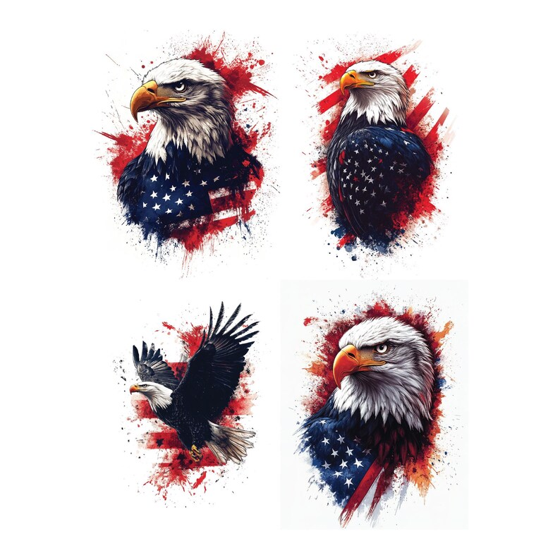 American Flag Eagle 20PNG, Patriotic USA Clipart, 4th of July Digital ...