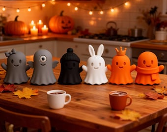 Ghost 3D Print Files, Halloween Spirit STL Pack, Cute Spooky Decor Models, Digital Download 16 Ghost Figures