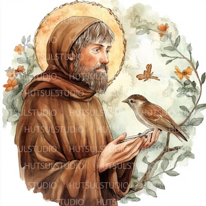 Pacchetto PNG di San Francesco, Clipart di San Francesco d'Assisi, Icone religiose, Arte cattolica, Simboli cristiani, File PNG religiosi, File digitale