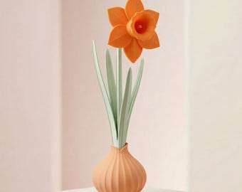 Narcissenbloem voor plankdecor, 3D-afdrukbaar narcisbeeldje, lentehuisdecoratie, tafelplant, Moederdagcadeau STL, digitale STL
