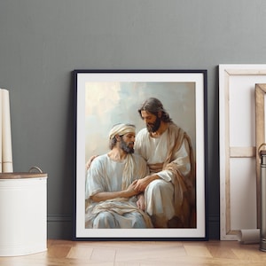 Jesus Heals The Sick, Christian Wall Art, Miracle Of Christ, Faith-Inspired Home Decor, Biblical Artwork, Spiritual Healing Gift, Church Art
