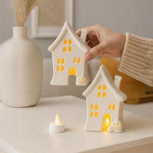 Spooky House with Pumpkins STL, LED Tea Light Holder, Halloween 3D Print Lantern File for Indoor & Tabletop Decoration image 6