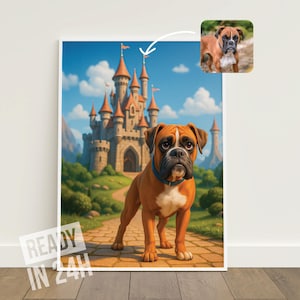 Personalized Cartoon Pet Portrait, Custom Digital Art for Birthday Gifts or Cherished Pet Memorials, Printable Keepsake for Pet Lovers