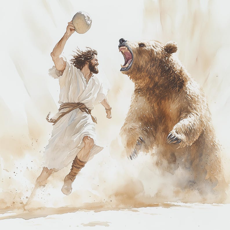 Más de 50 imágenes JPG del guerrero David, imágenes bíblicas de David y Goliat, imágenes religiosas para proyectos, arte cristiano, ilustraciones de historias bíblicas, imágenes digitales. imagen 6