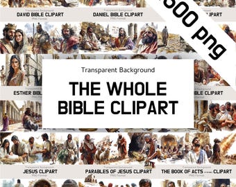 Mega Bible Clipart Set, 1500 PNG Christian Art, Genesis, Jesus Parables and Bible Characters for Sunday School, Teaching & Crafts