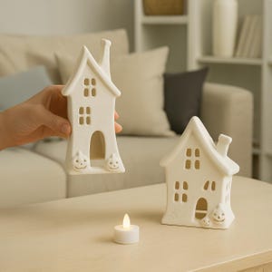 Spooky House with Pumpkins STL, LED Tea Light Holder, Halloween 3D Print Lantern File for Indoor & Tabletop Decoration image 5