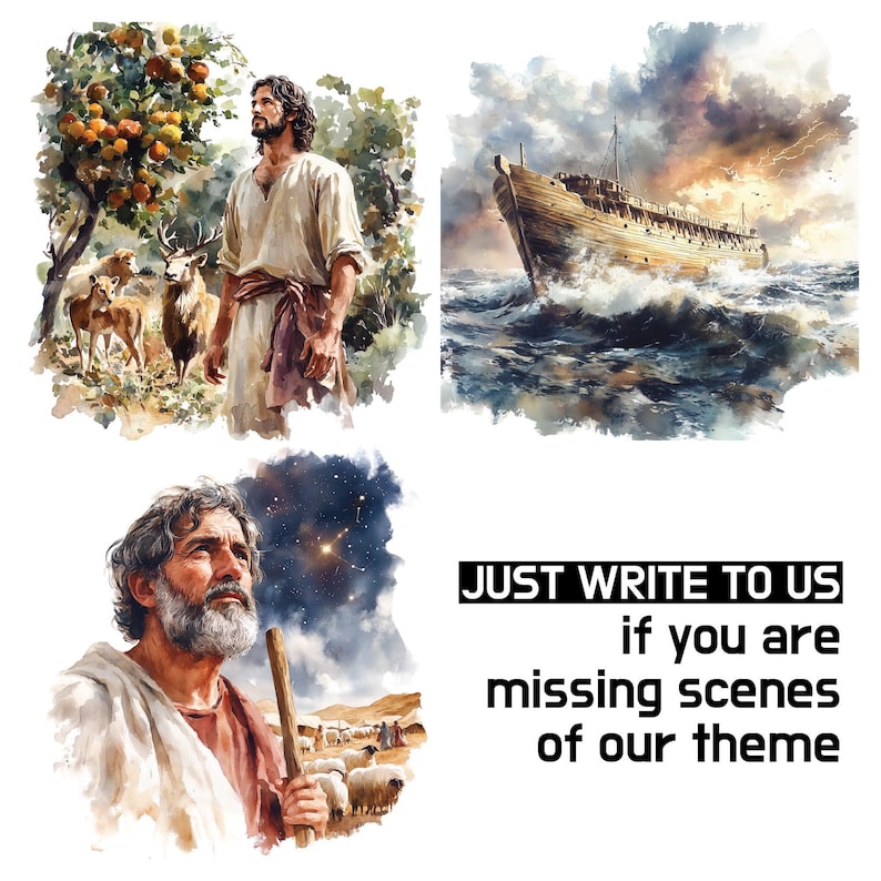 Genesis Bible Clipart Bundle, 100+ PNG Christian Digital Art for Sunday School, Bible Study, Church Printables & Religious Crafts image 3