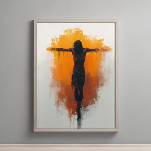 Crucifixion of Jesus Digital Poster, Christian Wall Art, Good Friday Decor, Religious Printable, Bible Story Artwork, Faith-Based Home Decor