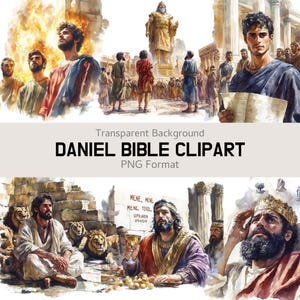 73PNG Daniel Bible Story Clipart, Old Testament Digital Christian Art, Daniel in the Lions’ Den for Sermons, Teaching & Crafts Religious Art