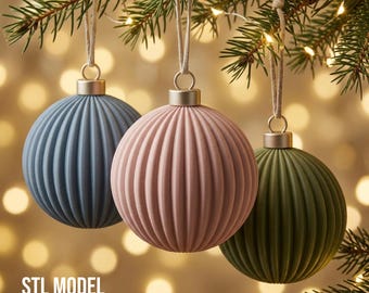 Weihnachtskugel-STL-Datei für 3D-Druck, digitale Datei für Christbaumkugeln, Modell für Weihnachtsschmuck, Hängedekoration für 3D-Drucker