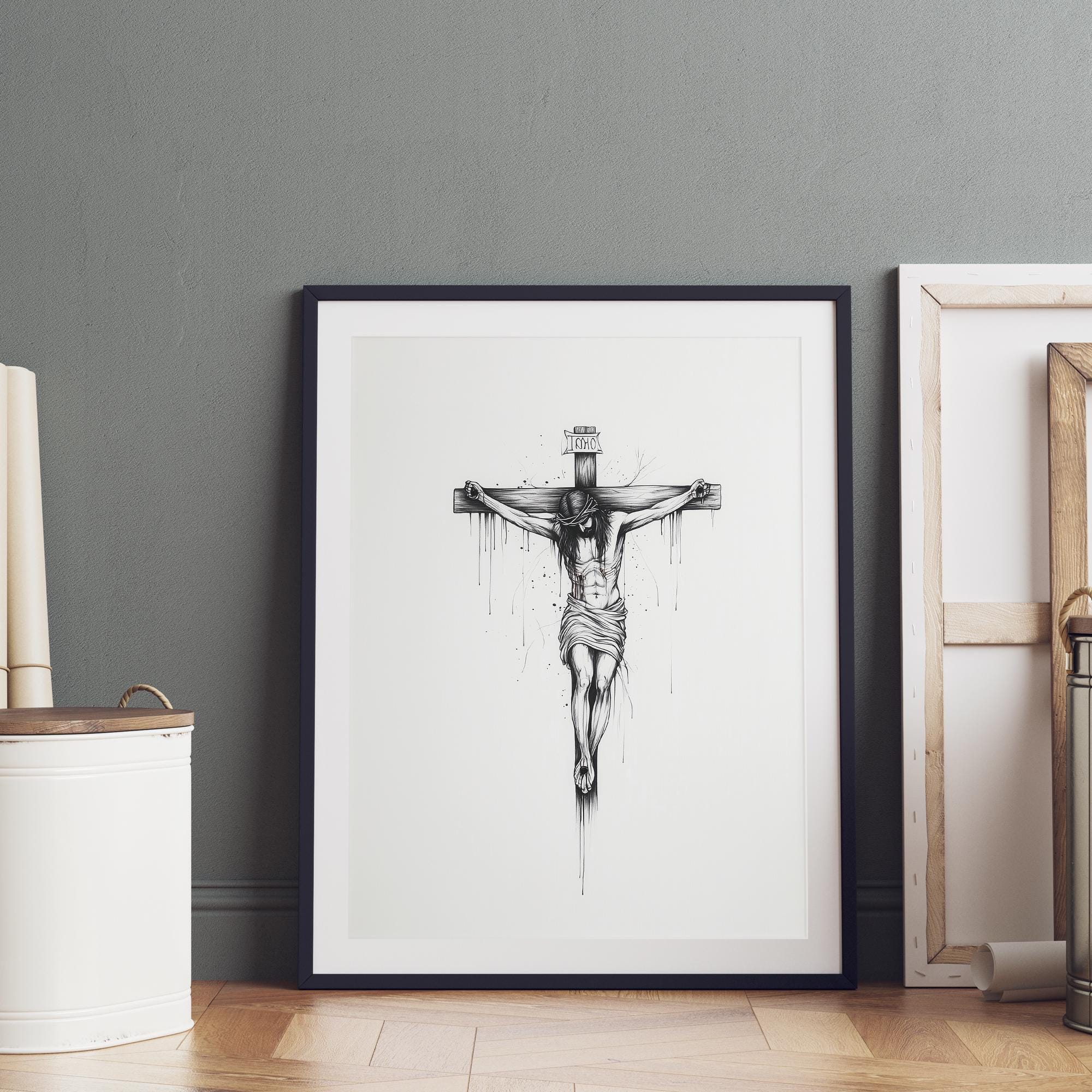 Good Friday Crucifixion Poster, Jesus on the Cross Digital Art ...