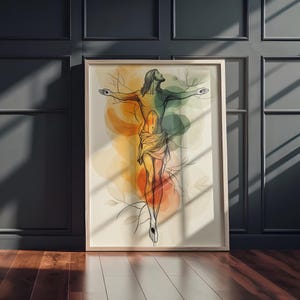 Crucifixion of Jesus Poster, Christian Art, Biblical Artwork, Good Friday Decor, Religious Print, Passion of Christ, Spiritual Home Decor