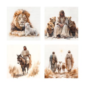 Bible Clipart Bundle, 50PNG Christian Graphics, Religious Art, Faith-Based Illustrations, Church Decor, Watercolor Clipart, Digital Download